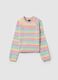 Pullover with multicoloured stripes_3