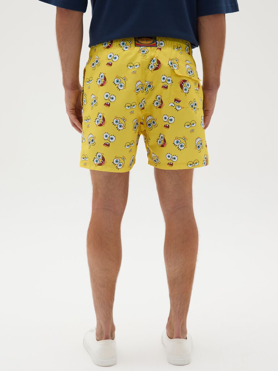 Yellow Kids' Fabric Shorts with Spongebob_3