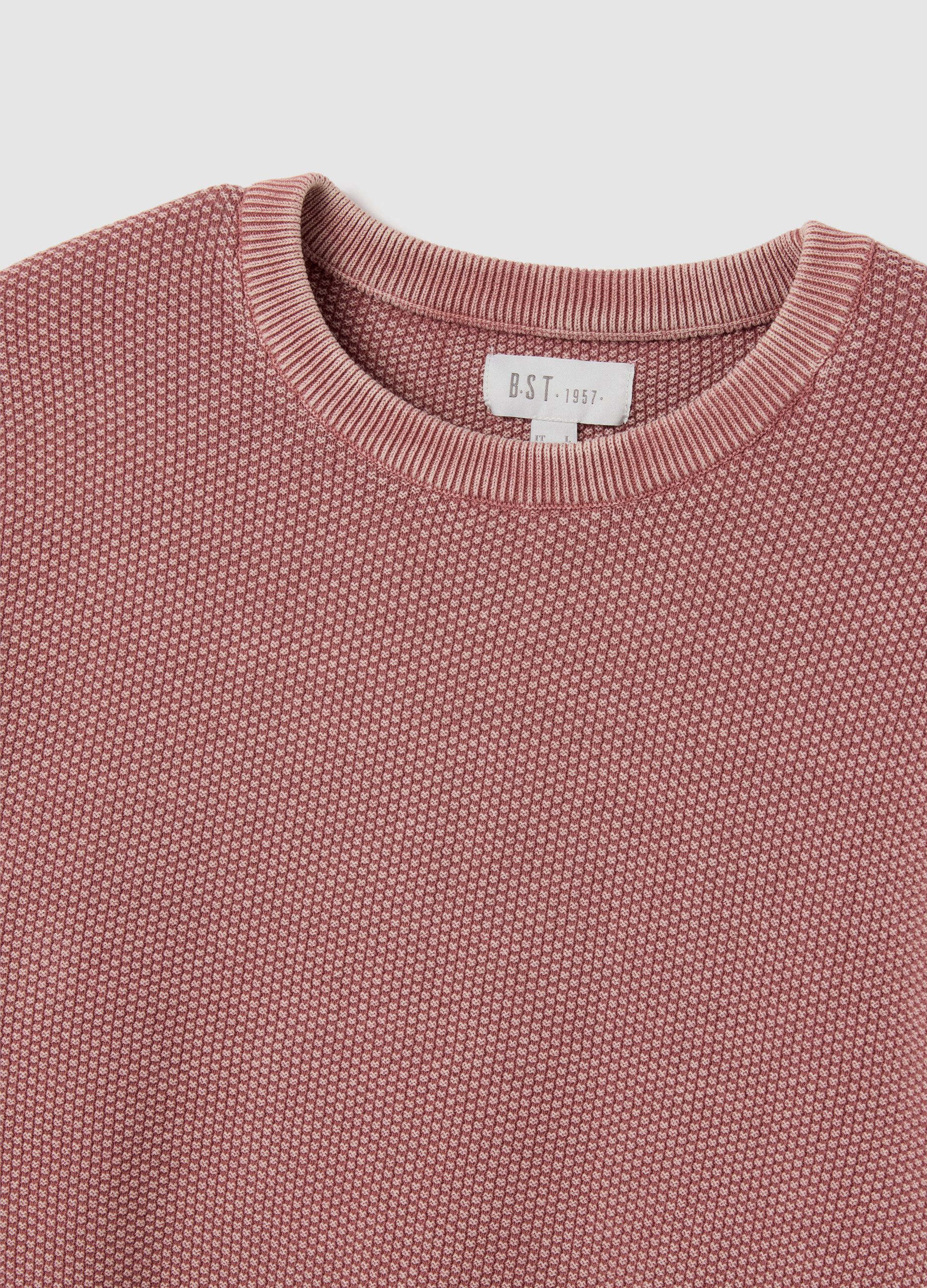 Men's regular fit pink pure cotton sweater