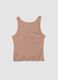Beige ribbed cotton and viscose blend henley vest top_1