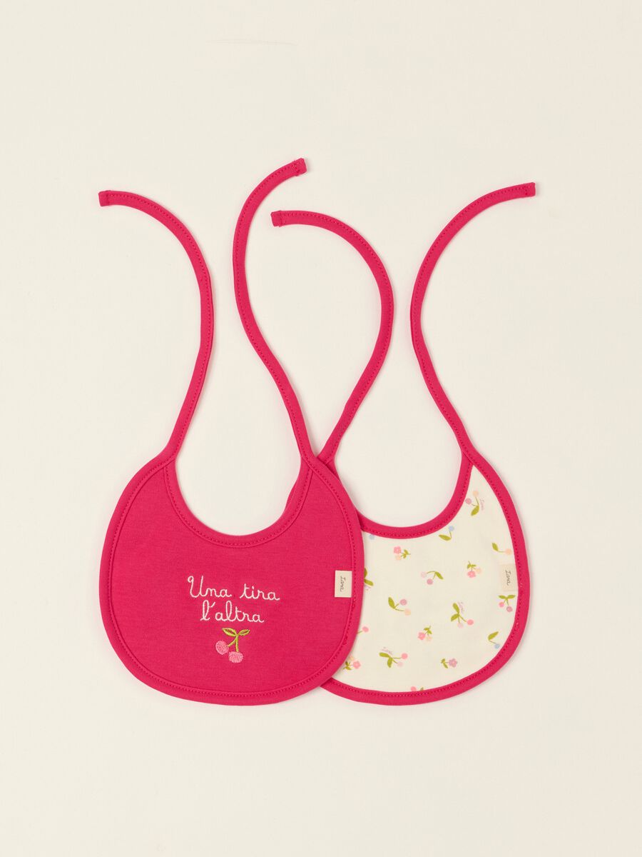 Two-pack of multicolour pure cotton bibs for baby girls_0