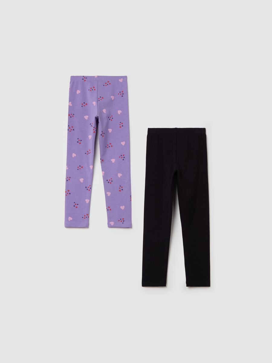 Two-pack leggings in stretch cotton_1