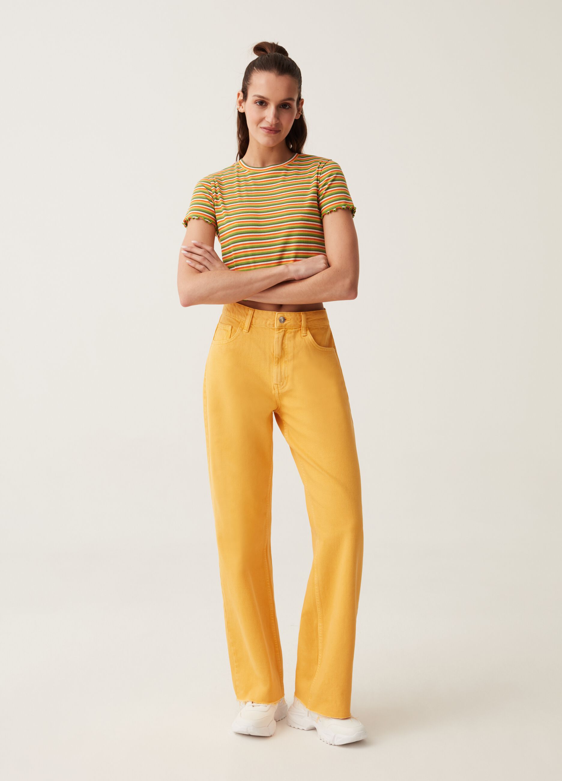 Pantaloni wide leg orlo a vivo Baby Angel_0
