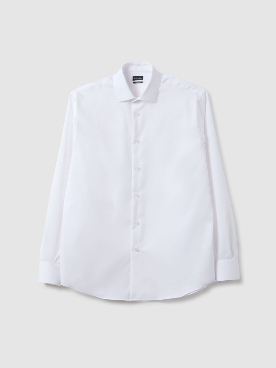 White pure cotton regular fit shirt_4