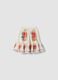 White pure cotton skirt with floral print_4
