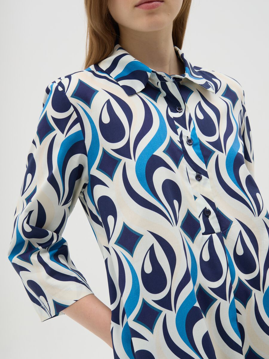 Women's long cotton dress, multicolour, regular fit_2