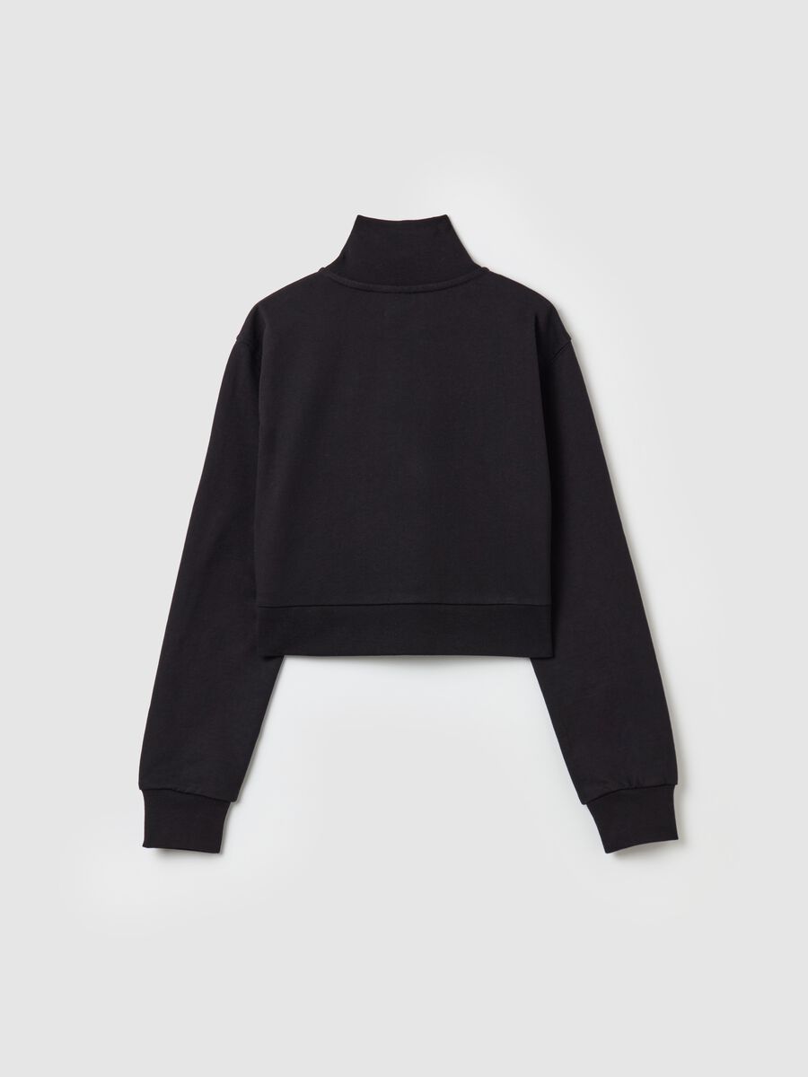 Half-zip cropped sweatshirt with logo print_4