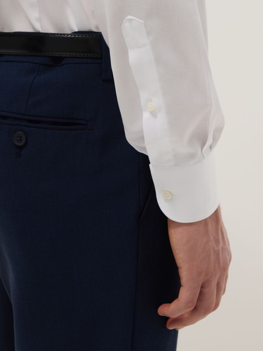 Camicia a maniche lunghe in puro cotone bianca easy iron slim fit_3