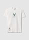 White pure cotton regular fit T-shirt with Milwaukee Bucks logo_4