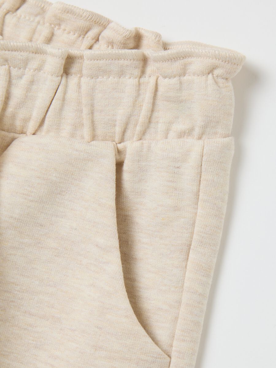 Pantaloni da neonata in cotone elasticizzato beige regular fit_3