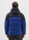 Blue padded jacket with hood and zip_2