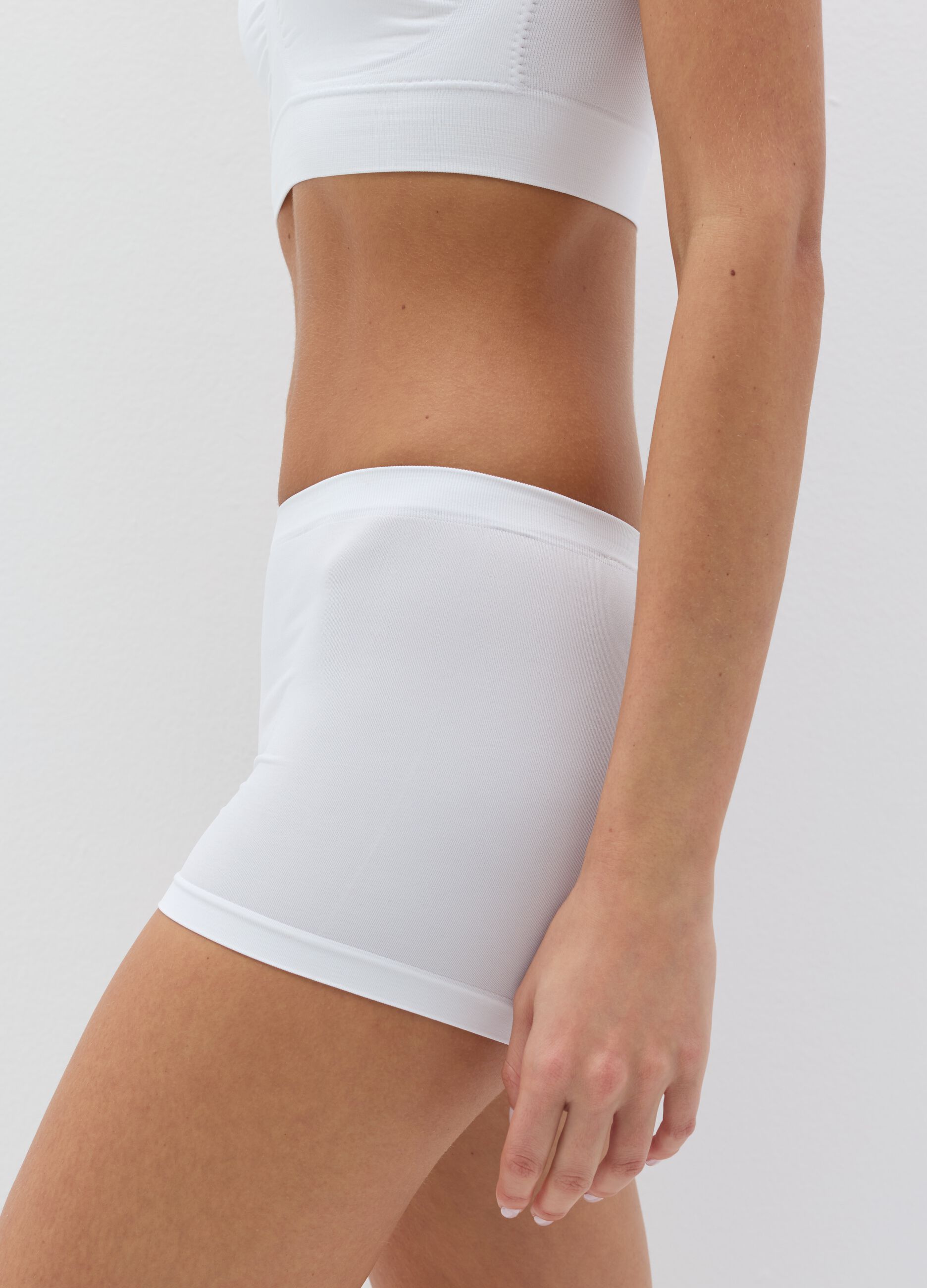 Slip hipster in microfibra bianca