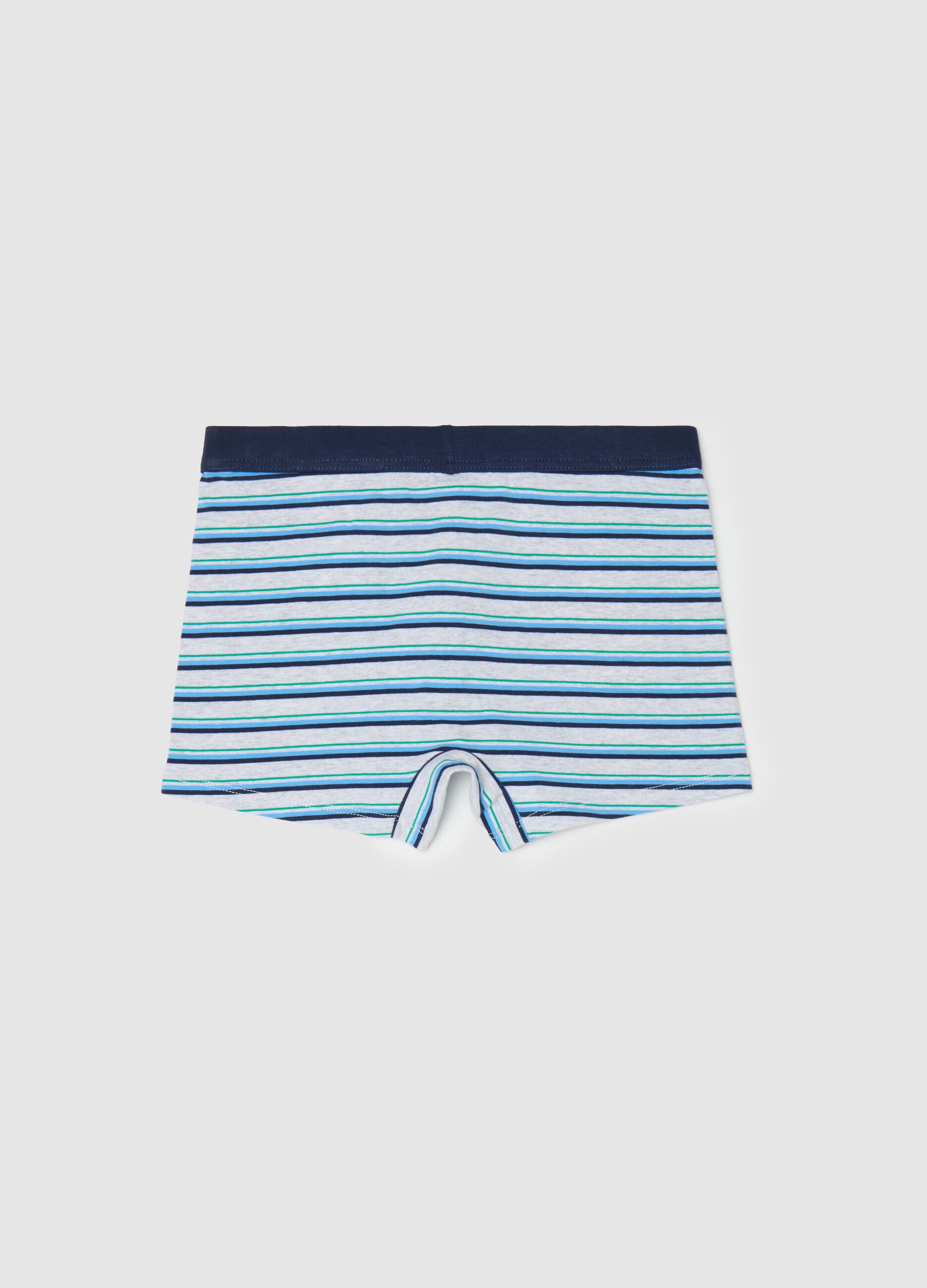 Boxer in cotone stretch a righe 