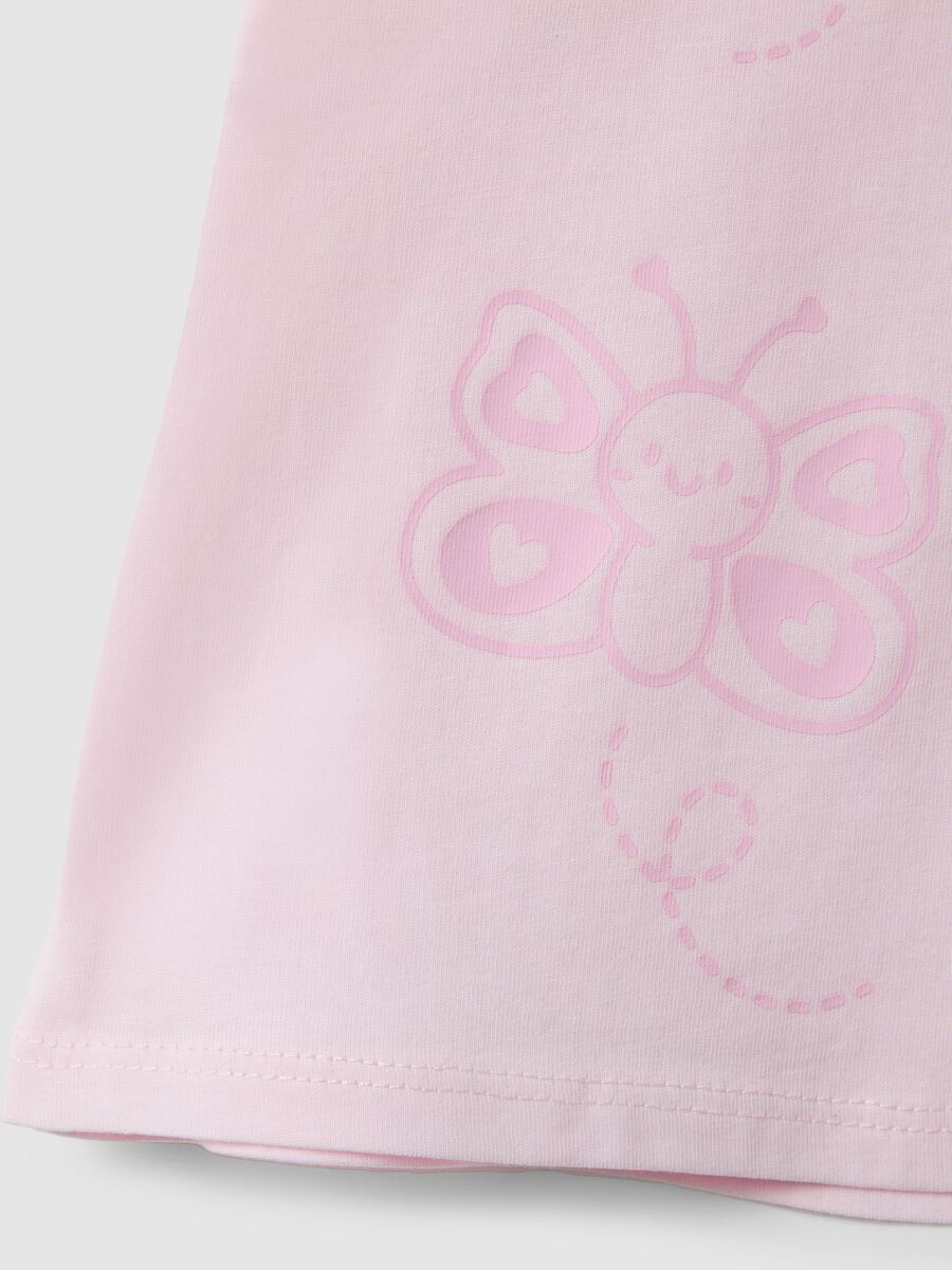 Girls' Pink Pure Cotton T-shirt with Butterflies, Regular Fit_3