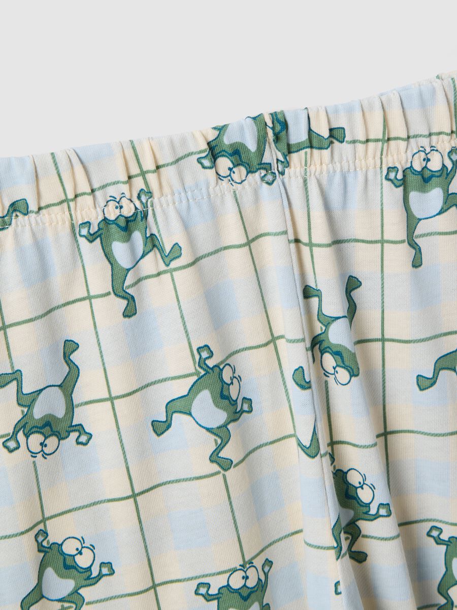 Regular fit blue pyjamas in pure cotton with print for children_3