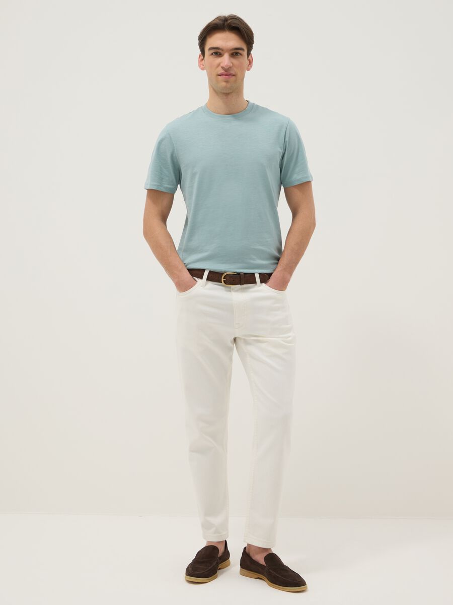 Short sleeve pure cotton azure regular fit T-shirt_1