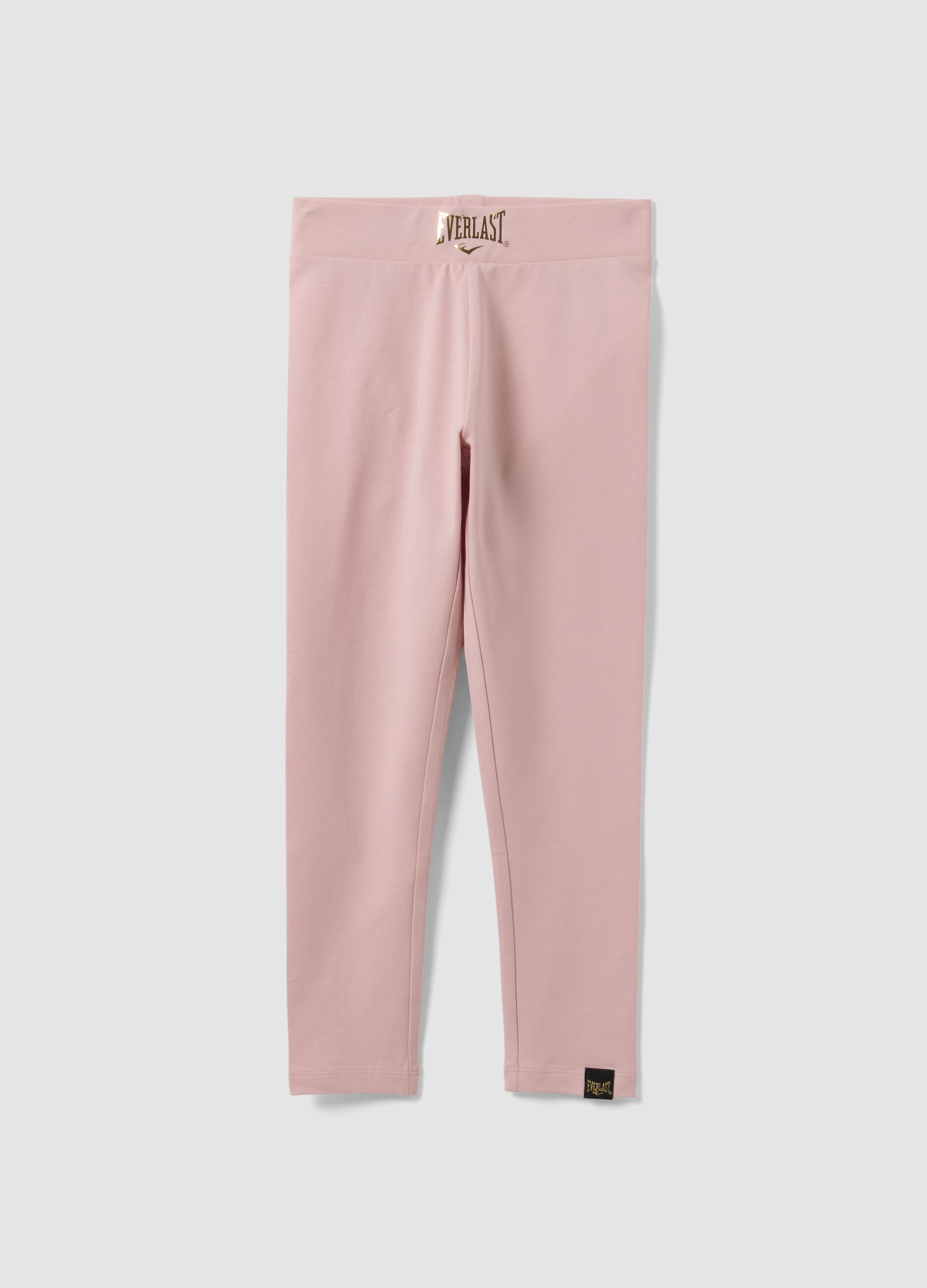 Girls&rsquo; pink stretch cotton regular-fit leggings