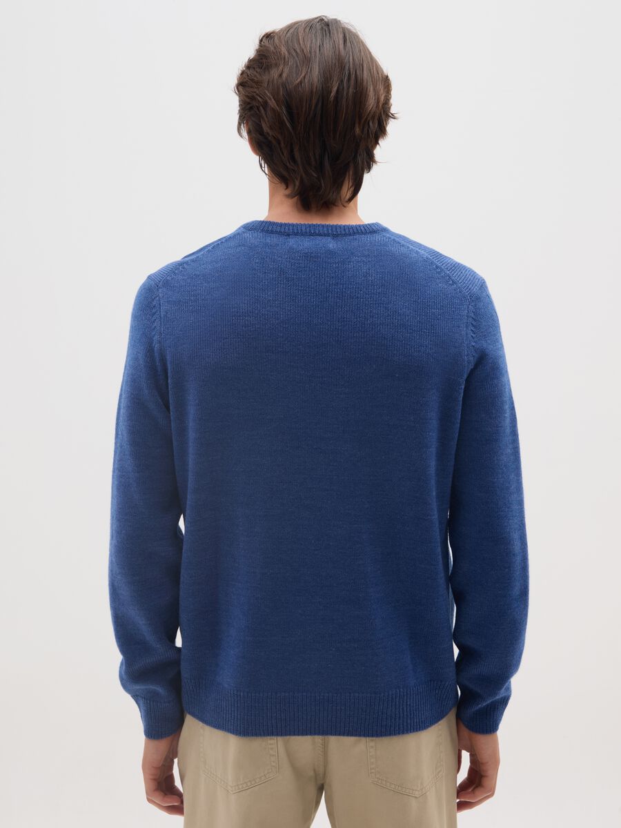 Blue V-neck sweater_2