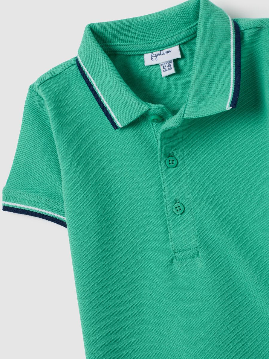 Children's green pure cotton polo regular fit_2