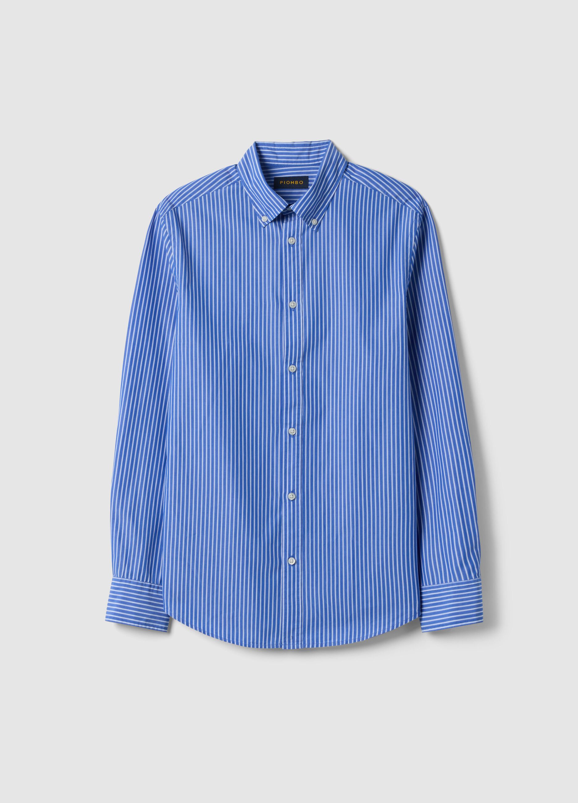 Regular fit multicolor striped pure cotton shirt