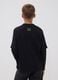 Black pure cotton crew-neck T-shirt with print_2
