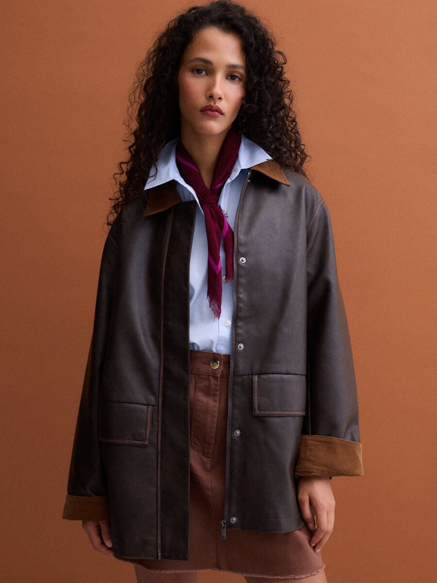 Brown regular-fit viscose-blend jacket_0