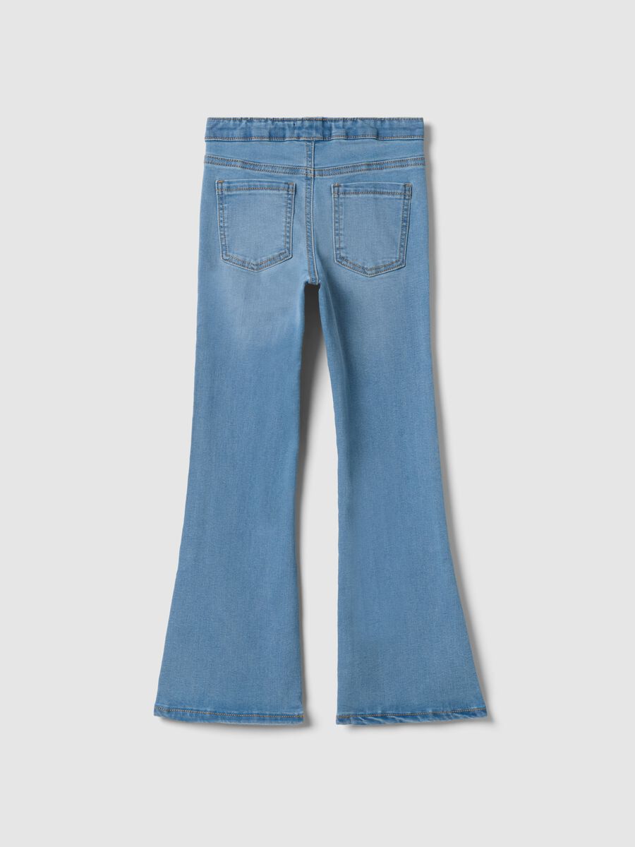 Girls' azure cotton blend flare fit jeggings_1