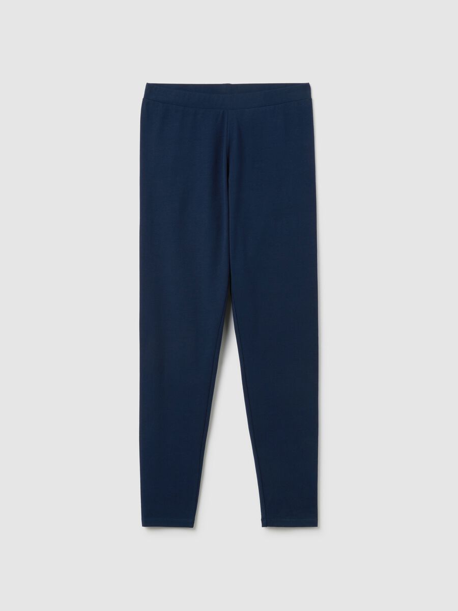 Leggings in cotone elasticizzato blu skinny_4