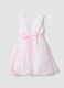 Girls&rsquo; sleeveless pink dress with waist bow_0