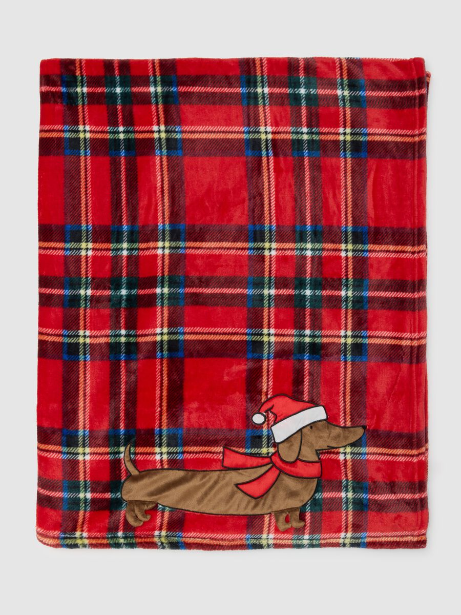 Multicolour checked blanket with dachshund_2