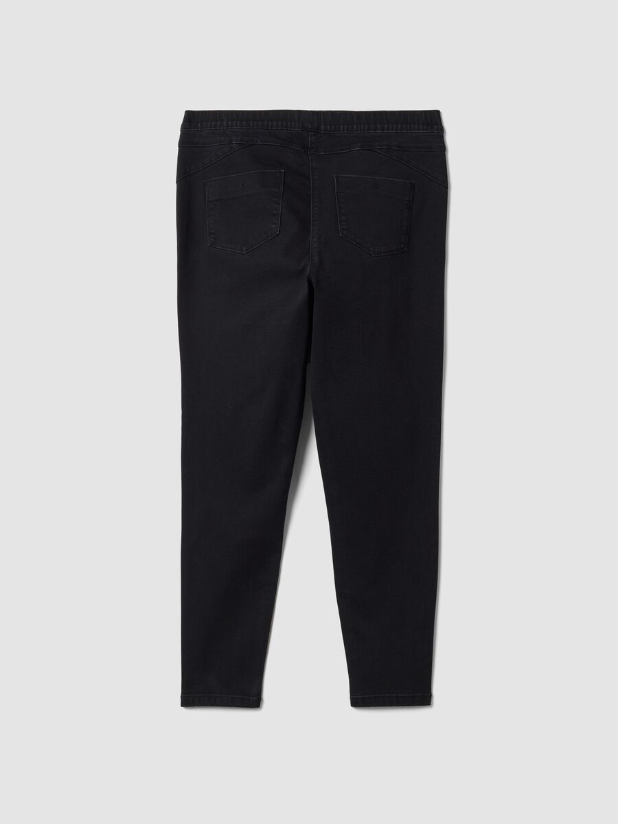 Jeggings neri skinny in cotone e viscosa elasticizzata_1