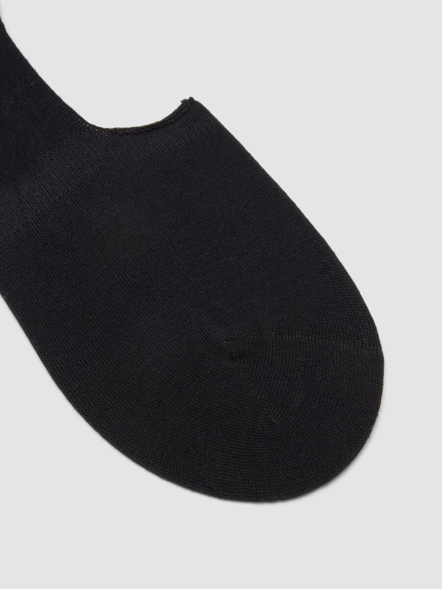 Three-pack of black stretch organic cotton invisible socks_2