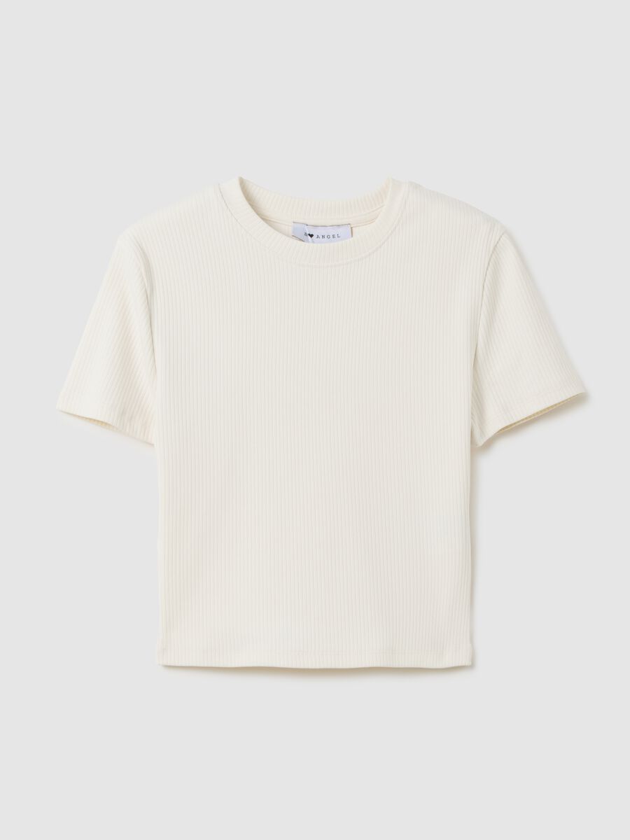 Women’s white fitted T-shirt in stretch cotton_4