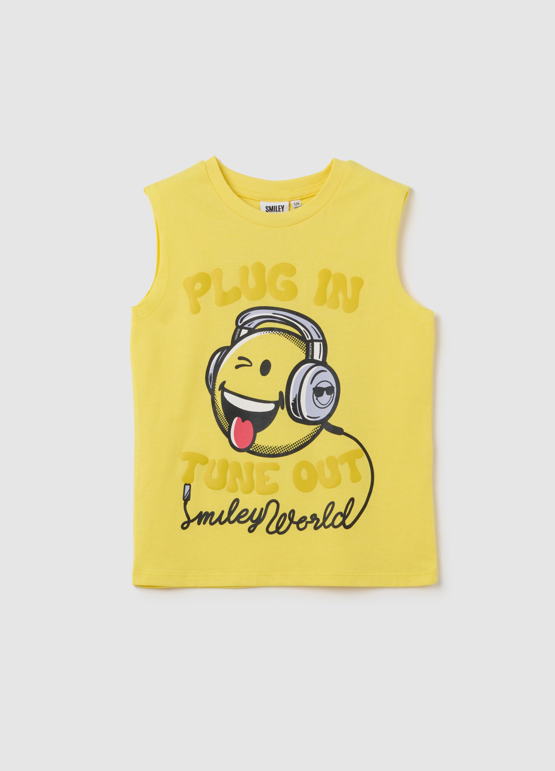 Yellow regular fit child’s T-shirt in pure cotton