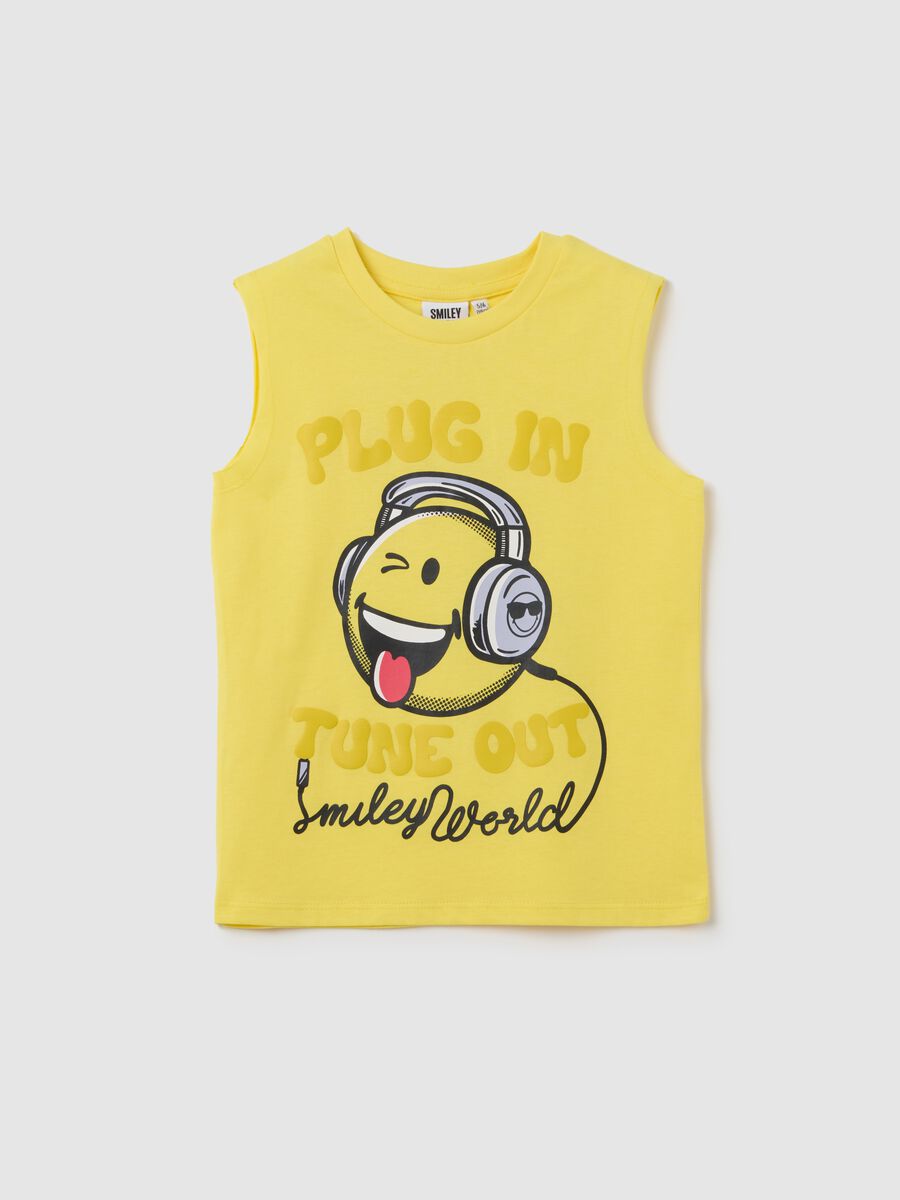 Yellow regular fit child’s T-shirt in pure cotton_0