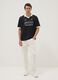 Black regular-fit T-shirt with contrast collar and Ducati lettering_1