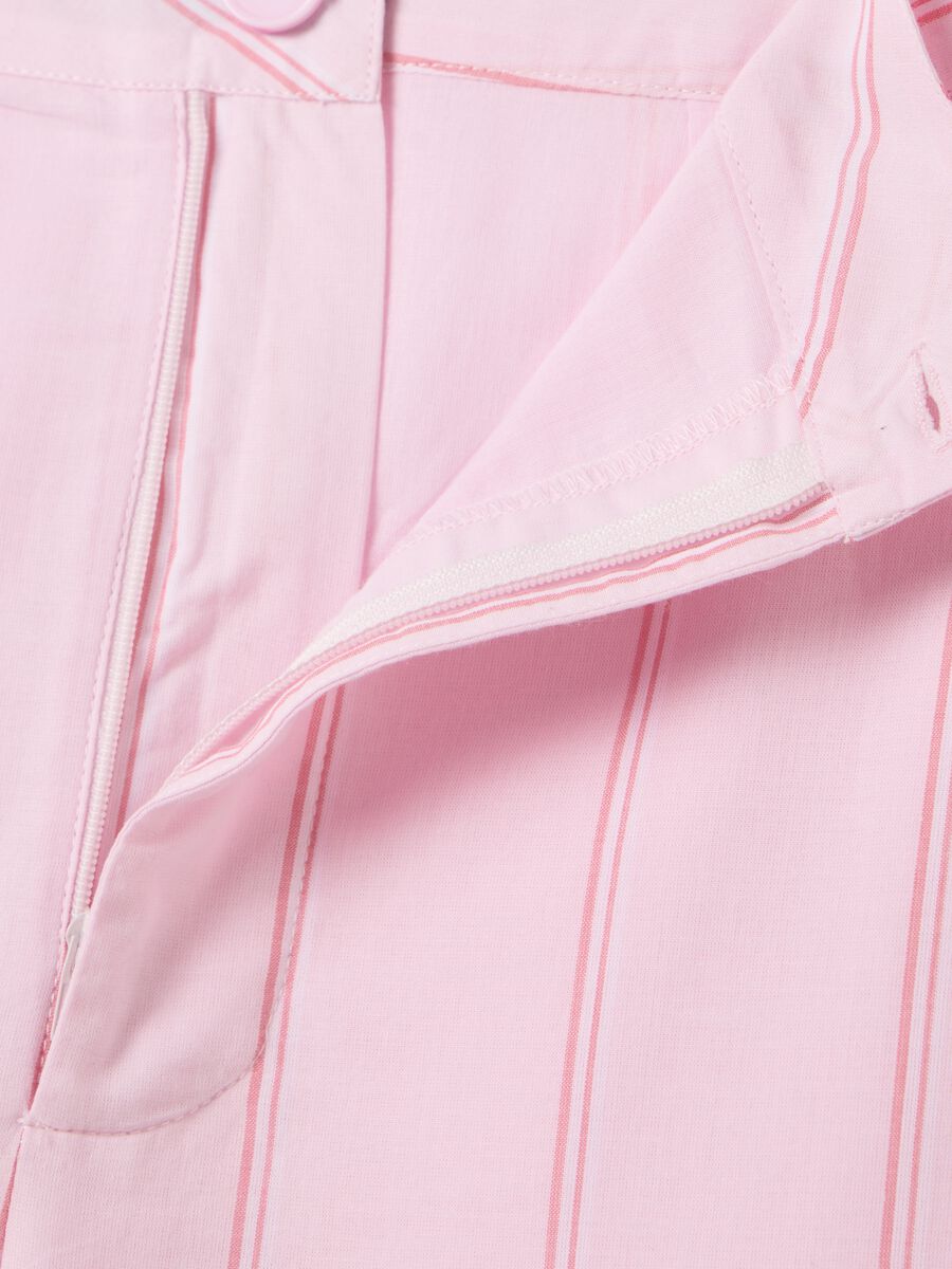 Women's pink palazzo trousers in pure cotton regular fit_5