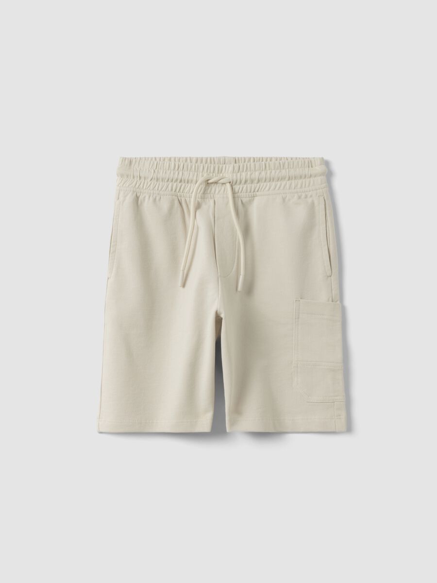 Pantaloncini in puro cotone beige da bambino regular fit_0