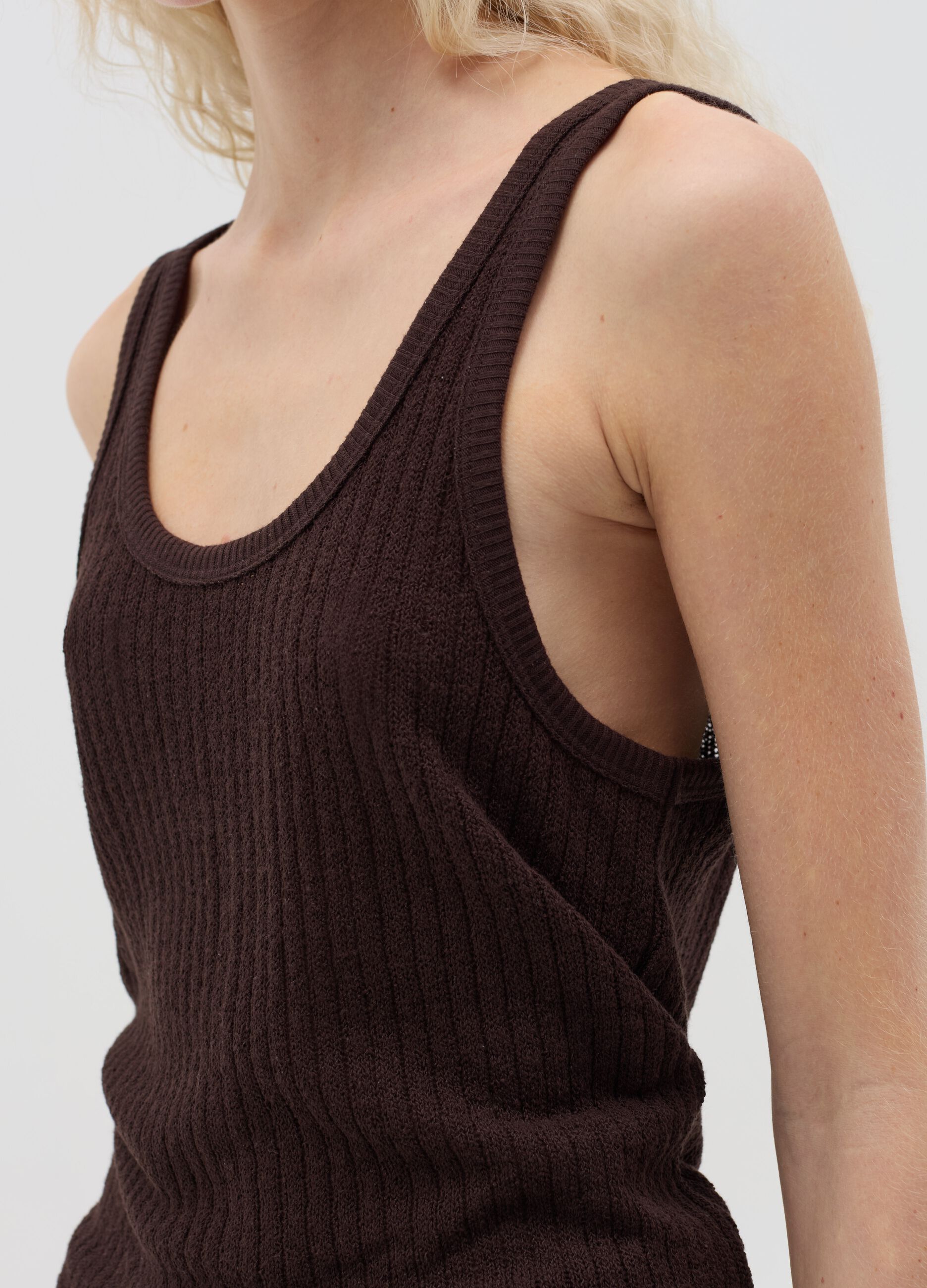 Tank top with striped motif