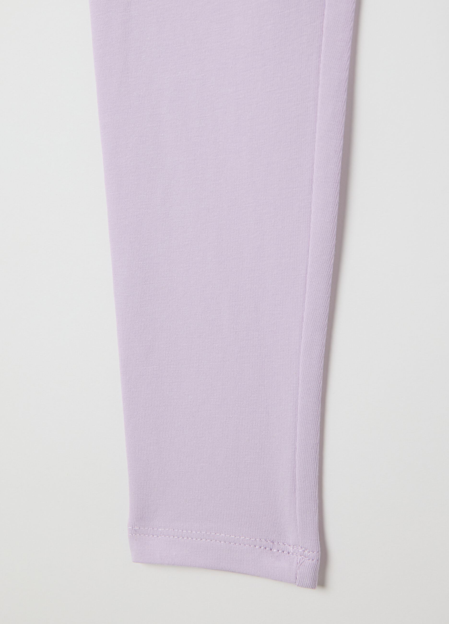 Girls' Purple Stretch Cotton Leggings