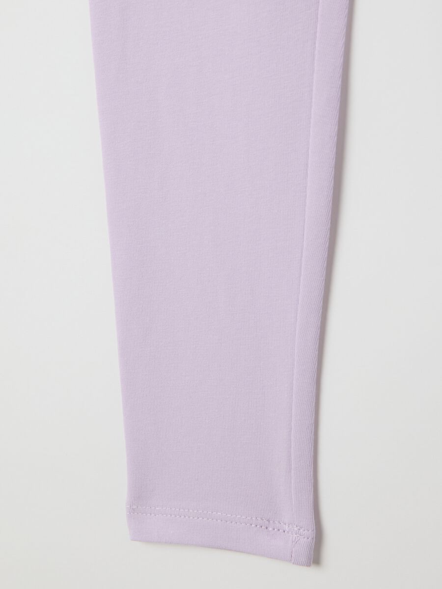 Girls' Purple Stretch Cotton Leggings_3