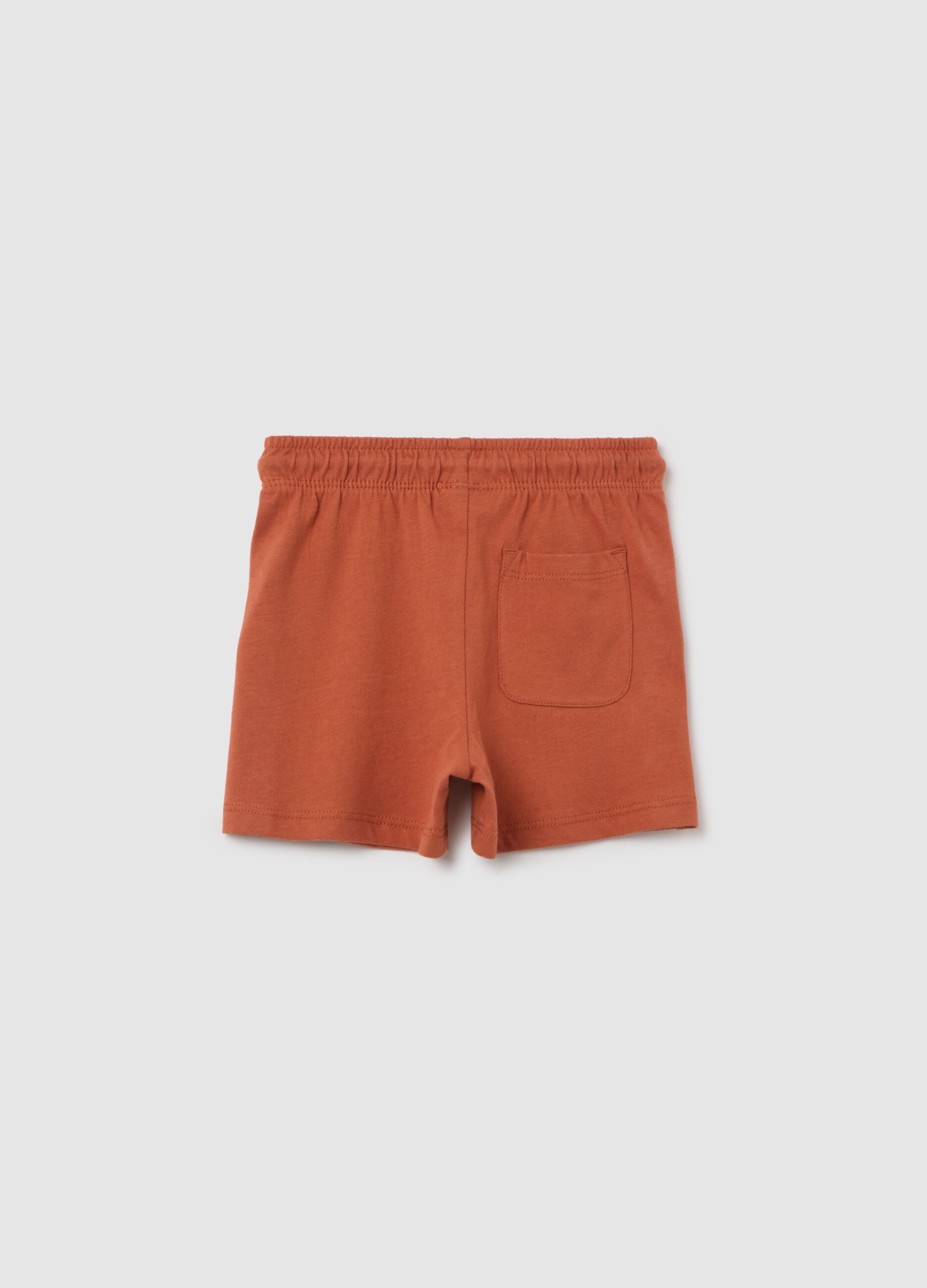 Children's orange pure cotton regular fit shorts