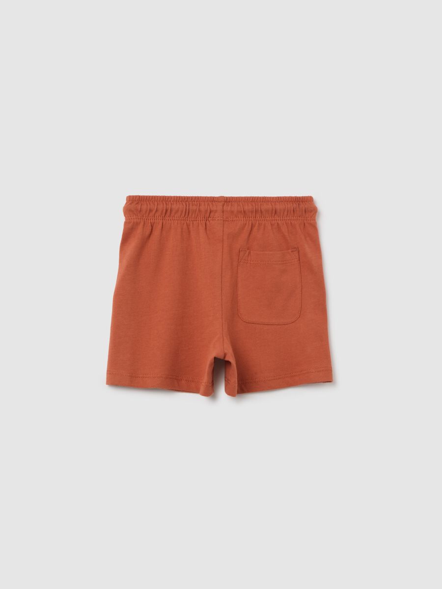 Children's orange pure cotton regular fit shorts_1