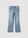 Girls' blue stretch cotton flare jeans_3