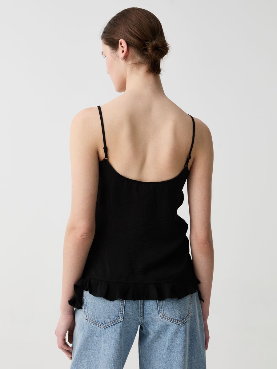 Crêpe tank top with flounce_1