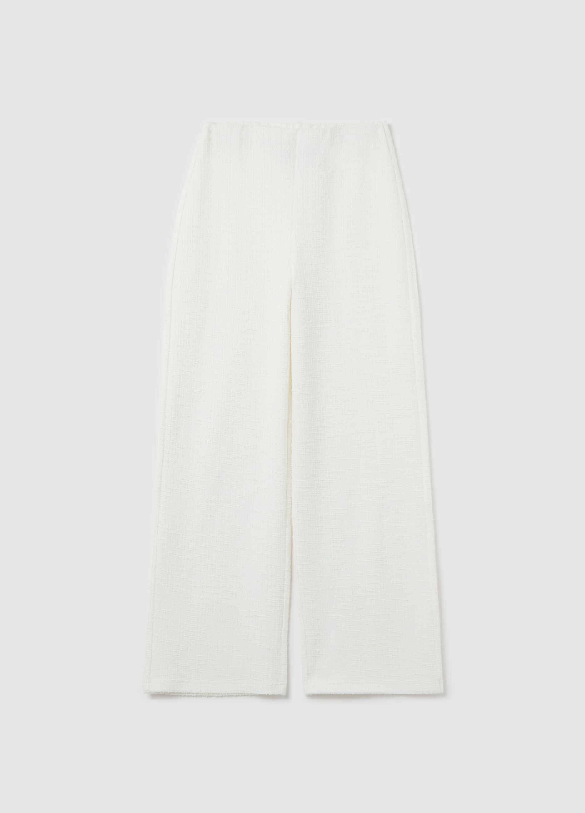 Wide-leg trousers with woven design