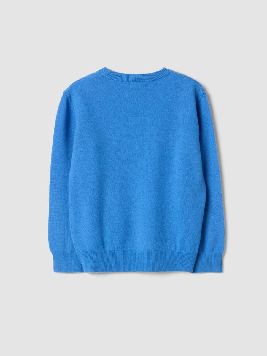Maglia azzurra in pura lana a maniche lunghe regular fit_5