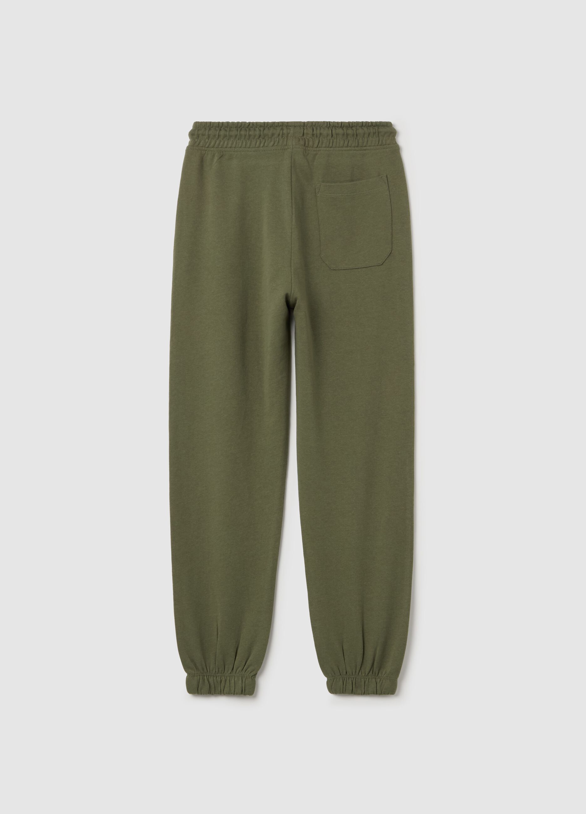 Loose-fit joggers with drawstring and print