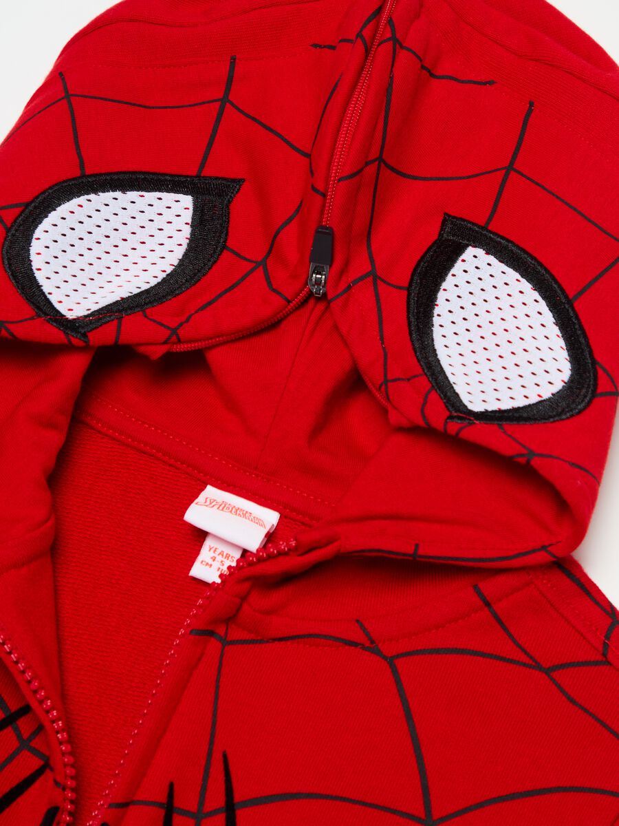 Full-zip sweatshirt with hood and Spider-Man print_2
