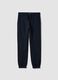 Navy organic cotton joggers with drawstring for boys_4